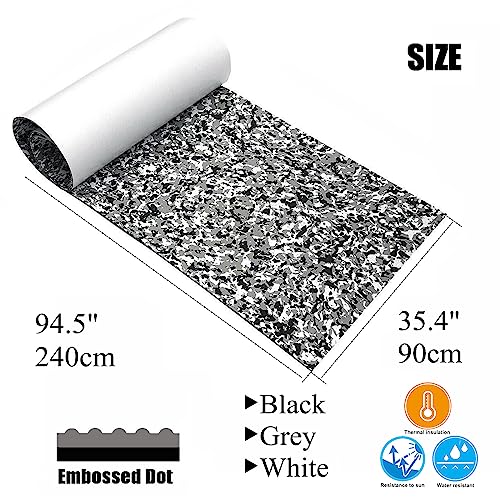 yuanjiasheng EVA Foam Boat Flooring Sheet 94.5"× 35.4" Faux Teak Deck Mat Non-Slip and Self-Adhesive Flooring Pad for Boats Yacht Swim Platform RV Floor Kayak Surfboard Golf Cart