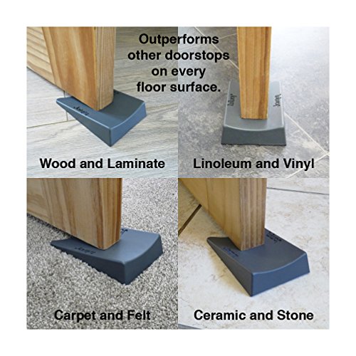 Jamm Jumbo Door Stopper | Door Stop Wedge Holds Doors Open in Both Directions | Premium Non Rubber Non Slip Hardware | Honey Beige - 1 Pack