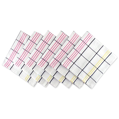 DII Cotton Plaid Napkin Set Machine Washable, 20x20, Butcher Block, 6 Count
