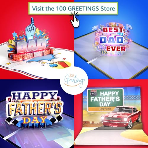 Pop Up Fathers Day Card Classic Car, Rev Up Sounds & Blinking Headlights, Happy Fathers Day Card from Daughter, Father's Day Cards for Husband, Fathers Day Card from Son, Fathers Day Cards