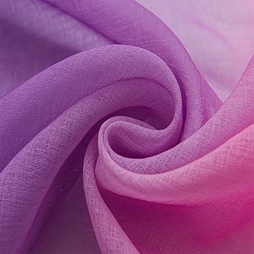 Yancorp 2 Panel Sets Bedroom Curtains 84 inch Length Sheer Curtain Linen Yellow Grey Gray Ombre Rod Pocket Drapes for Girls Living Room Mermaid Bedroom Nursery Kids Window Decor(Yellow Grey, 40"x84")