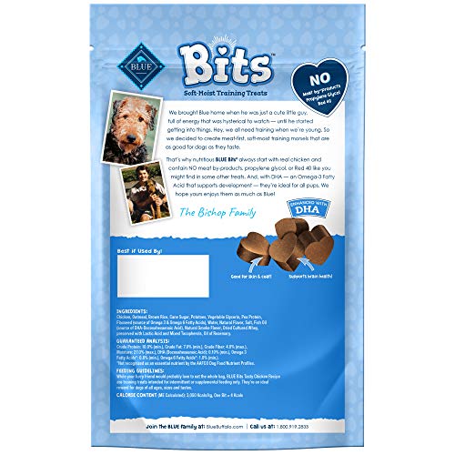 Blue Buffalo BLUE Bits Natural Soft-Moist Training Dog Treats, Chicken Recipe 4-oz Bag