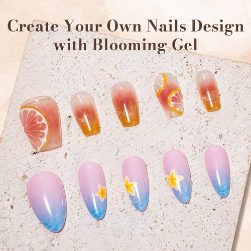 MelodySusie Clear Blooming Gel for Nail Design, Marble Watercolor UV Gel Nail Polish, Spreading Effect Sheer Painting Gel Nail Art Supplies, Nail Salon Manicure at Home for Women, 0.53 Fl Oz