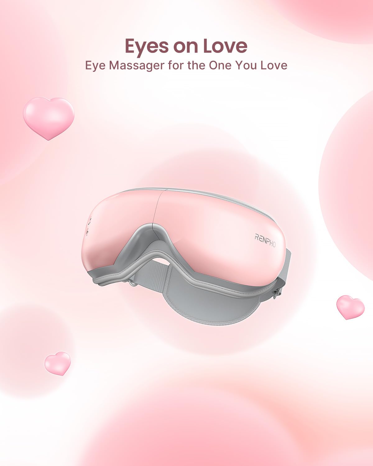 RENPHO Valentine's Day Gifts for Women Eyeris 1V Voice Controlled Eye Massager for Migraines, Bluetooth Music Heated Eye Care Machine, Relax & Reduce Eye Strain Dark Circles Eye Bags, Face Massager