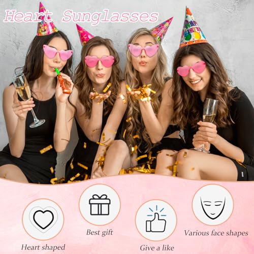 Salfboy 100 Pairs Heart Shaped Sunglasses for Women Heart Sunglasses Bulk Cat Eye Glasses for Bachelorette Party Favors