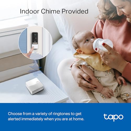 Tapo TP-Link Video Doorbell | Battery or Wired | 180° Ultra-Wide Head-to-Toe View | Ring Call | 2K QHD | Free Package/Person Detection | Local & Cloud Storage | Full Color Night Vision D225