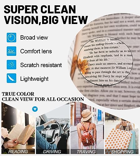 OCCI CHIARI Reader Sunglasses Women UV Protection Outdoor Reader Glasses 0.5 0.75 1.0 1.25 1.5 1.75 2.0 2.25 2.5 2.75 3.0 3.25 3.5 3.75 4.0 (Purple, 250)
