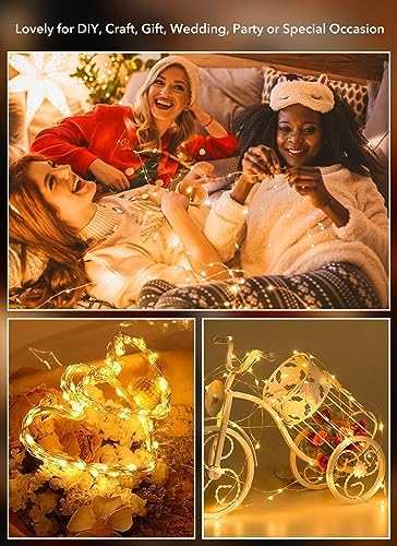 Brightown 12 Pack LED Fairy Lights Battery Operated String Lights - 7ft 20LED Waterproof Silver Wire Firefly Starry Moon Lights for DIY Crafts Wedding Table Centerpieces Party Bedroom Christmas