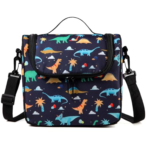 Chase Chic Insulated Lunch Bag for Boys, Dinosaur Pattern, Polyester Material, 4.7L Capacity, 10.4" x 10" x 2.7"