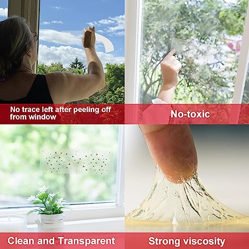 Mosqueda Window Fly Traps, 30 Pack Sticky Fly Traps for Indoors, Fly Catchers for Inside Home, Waterproof & Non-Toxic Adhesive Sticky Paper Trap for Mosquitos Bugs Housefy Fruit Fly Flying Gnats
