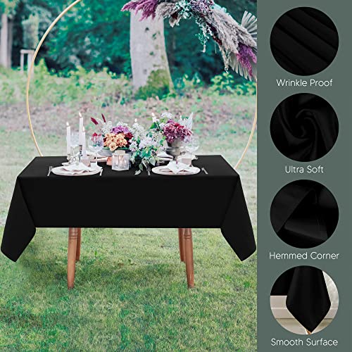 Utopia Kitchen Rectangle Table Cloth 2 Pack [90x156 Inches, White] Tablecloth Machine Washable Fabric Polyester Table Cover for Dining, Buffet Parties, Picnic, Events, Weddings and Restaurants