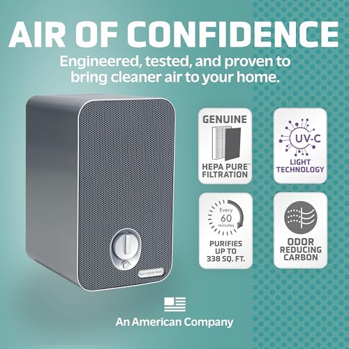 GermGuardian Air Purifier for Home with HEPA Filter, Removes 99.97% of Pollutants, Covers up to 375 Sq. Foot Room in 1 Hr, UV-C Light Helps Reduce Germs, Zero Ozone Verified, 11", Silver, AC4100CA