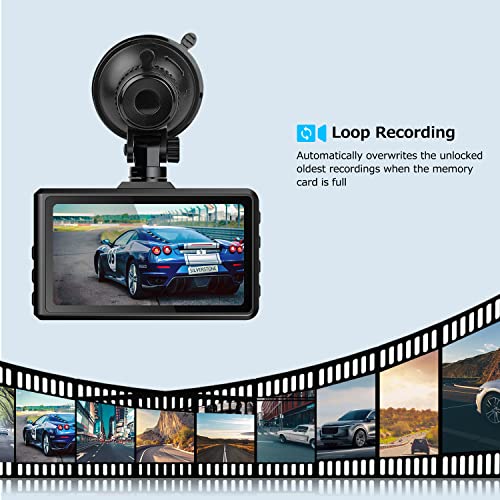 Dash Cam Front and Rear, SPADE Dual Dash Camera 1296P with 32G SD Card, Waterproof Backup Camera, DVR Car Dashboard Camera with Night Vision WDR G-Sensor Parking Monitor Loop Recording[UP-Grade]
