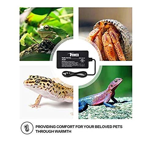 iPower Reptile Heat Pad 4W Under Tank Terrarium Warmer Heating Mat for Turtles Lizards Frogs and Other Small Animals, 4x7 Inch