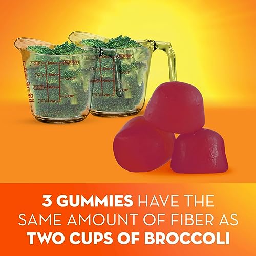 Metamucil Fiber Gummies for Adults, No Sugar Added Orange Flavor, 5g Plant Based Prebiotic Fiber Supplement Blend, 72 Count