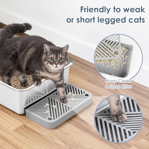 2 Pack 23.6" x 15.7" x 6" Deep & Extra Large Stainless Steel Cat Litter Boxes, High Sides Metal Cat Litter Box for Multi-Cats Big Cats XL Metal Litter Pan Tray, Non-Sticky, Easy Cleaning