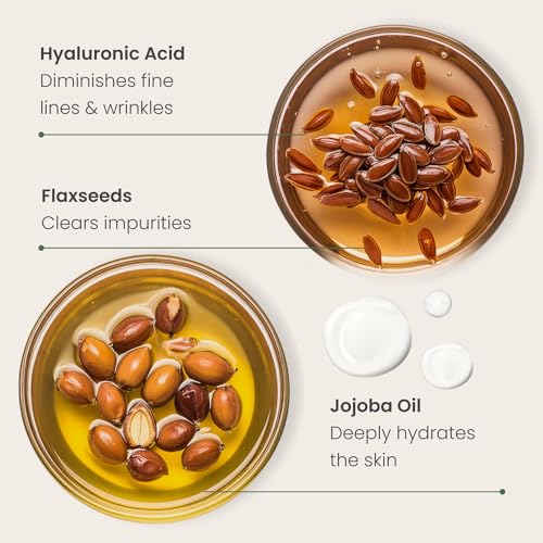 PLANTIFIQUE Korean Jojoba Oil & Hyaluronic Acid Face Massage Serum - Perfect for Gua Sha Facial Tools - Collagen & Niacinamide for Ultimate Hydration and Anti-Aging Glow - for Men & Women