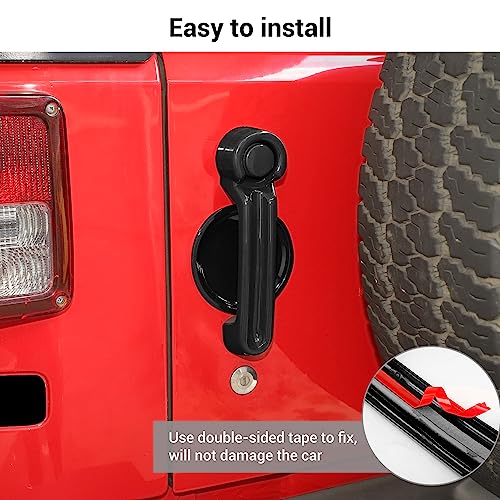 Hoolcar Exterior Door Handle Cover Tailgate Handle Cover Recess Guard Compatible with 2007-2017 Jeep Wrangler JK JKU Sports Sahara Freedom Rubicon Unlimited, Black, 15PCs