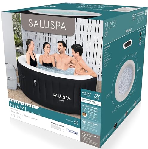 Bestway SaluSpa Barbados AirJet Inflatable Hot Tub Spa 2-4 Person with EnergySense™ Cover