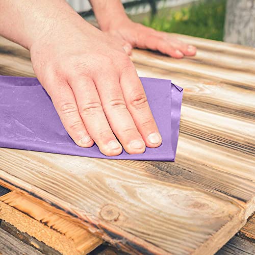 LotFancy 60 Grit Sandpaper, 30PCS 9 x 11” White Fused Alumina Wet Dry Sanding Sheets, for Automotive Metal Sanding Polishing, Wood Finishing, Purple