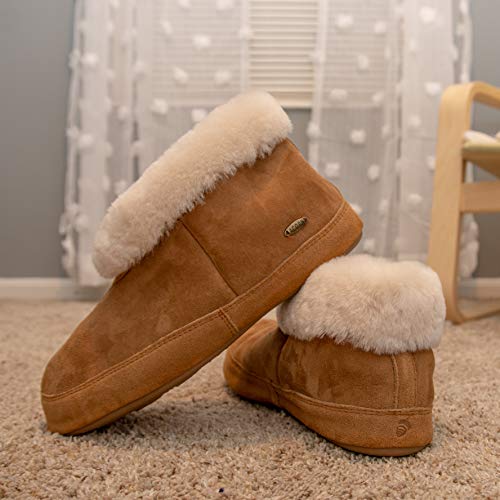 Acorn Men's Shearling Slippers, Walnut, 7 Standard US Width US