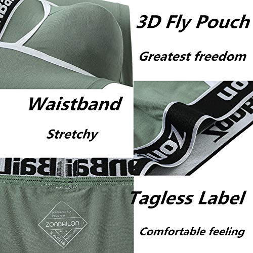 ZONBAILON Mens Boxers Briefs Underwear Comfy Underpants for Men Open Fly M 2-Pack Multicolor