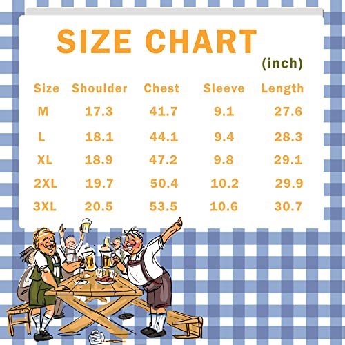 Colorful House Octoberfest Costume Bavarian Shirt Octoberfest Costumes Mens Lederhosen Shirt for Men(Black, Medium)