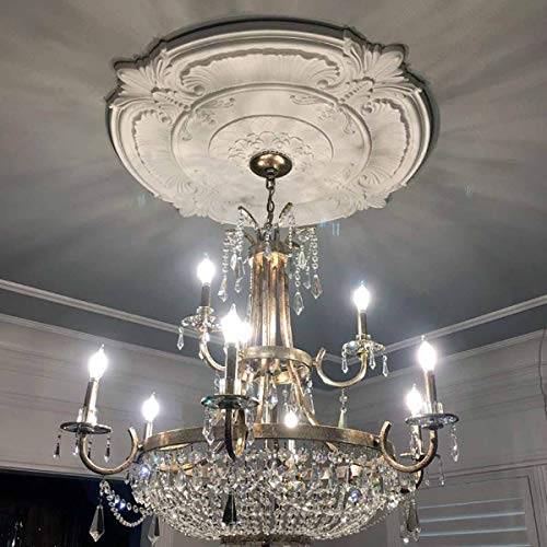Ekena Millwork CM18ATRBC Attica Ceiling Medallion, 18"OD x 4"ID x 5/8"P (Fits Canopies up to 5"), Hand-Painted Root Beer Crackle