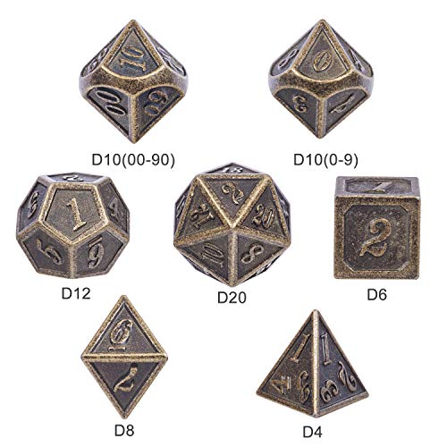 Metal DND Dice, DNDND 7 PCS Glow in The Dark Metallic D&D Dice Set with Grogeous Gift Case for Dungeons and Dragon Tabletop Game (Glow in The Dark Pink)