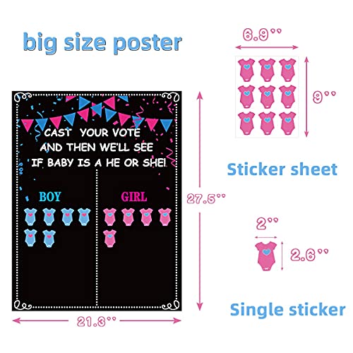 MISS FANTASY Gender Reveal Decorations - 54 Voting Gender Reveal Games Gender Reveal Ideas Boy or Girl Games Party Supplies for Gender Reveal Voting Use Gender Reveal Decor