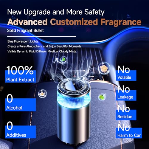 Smart Car Air Freshener, Auto On/Off Car Diffuser, 360°Scent Around Air Freshener Spray for Home, Car, Small Space, 2024 New Car Accessories for Men/Women, Car Fragrance Lasts 6 Months (Cologne)