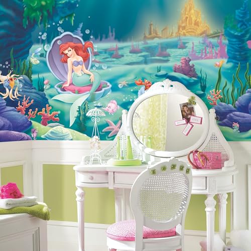 RoomMates Disney Princes Littlest Mermaid Peel and Stick Wall Mural by RoomMates,JL1224M