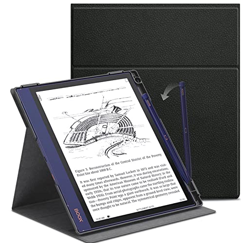 E NET-CASE Case for BOOX Note Air 2, BOOX Note Air 2 Plus 2022, Vertical Design, 360 Degree Rotating Stand Cover for 10.3 Inch BOOX Note Air 2 with Pencil Holder (Black)