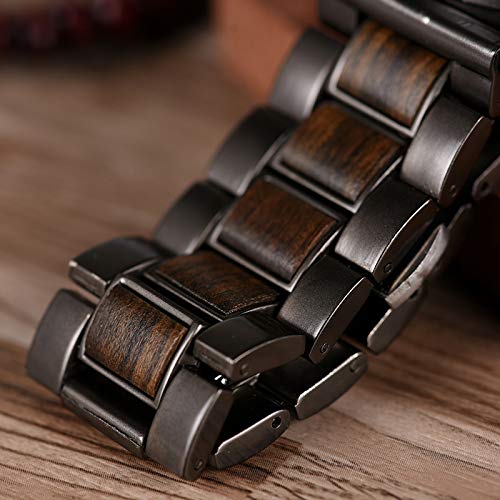 2win Engraved Wooden Watch for Boyfriend My Man Fiancé Husband Customized Personalized Wood Watches for Men Birthday Anniversary Personalized Watch (A-for-Husband)