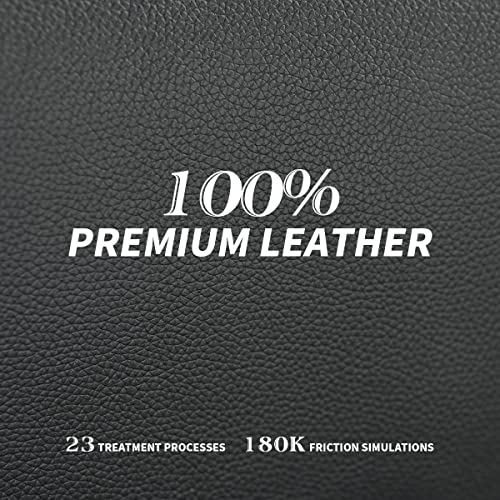 Kinnls Cameron Massage Chair Genuine Leather Executive Office Chair for Long Hours Ergonomic Home Chair Fully Reclining with Pillow,Retractable Footrest and Adjustable Headrest (Cowhide Leather-Black)