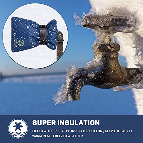 GonLei 2Pack 5.5" W x 7.4" H Outdoor Faucet Cover for Winter Insulation Hose Bib Cover Outside Faucet Sock Cover Freeze Protection Spigot Covers Winter Insulated Hose Cover Pipe Freeze Protection Blue