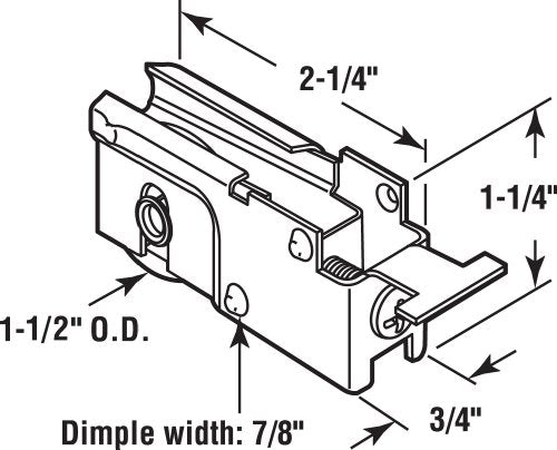 Prime-Line D 1525 1-1/2 In. Sliding Glass Door Roller Assembly, for Marshall (Single Pack)