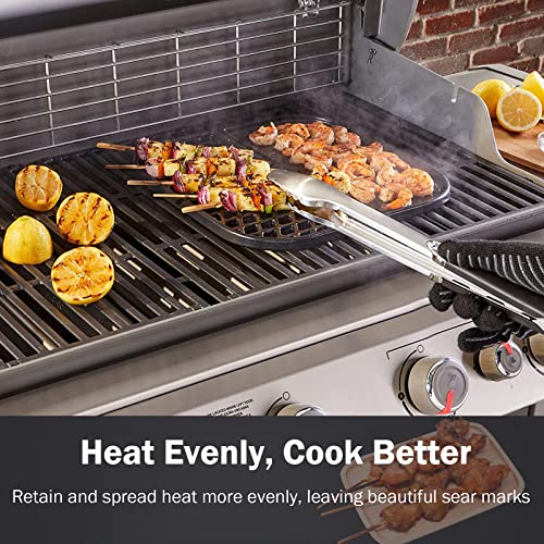 Criditpid 66097 18 7/8 inch Grill Grates for Weber Genesis II 400, II LX 400 Series, Genesis II E-410, S-410, SE-410, E-435, S-435 Grills, Cast Iron Cooking Grate Parts for Kitchenaid 740-0781, 66089