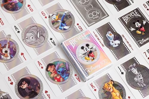 Bicycle Disney Limited Edition 100 Year Anniversary Playing Cards - Holographic Foil - Features 20+ Iconic Disney Characters