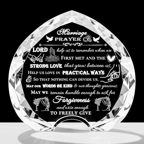 Enjinkail Wedding Gifts for Couples Unique 2024 - Happy Anniversary Marriage Gift Crystal Keepsake - Engagement Gifts Bridal Shower Gifts for Bride and Groom Engagement Newlywed Mr and Mrs Gifts