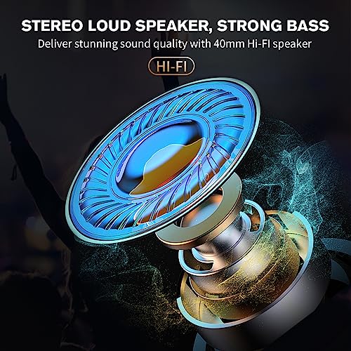 XGP Motorcycle Bluetooth Headset V5.2 with Music Sharing, 2-Way Motorcycle Helmet Bluetooth with IP67 Waterproof, Helmet Intercom Communication Systems with Strong Bass for Snowmobile/ATV, 1 Pack