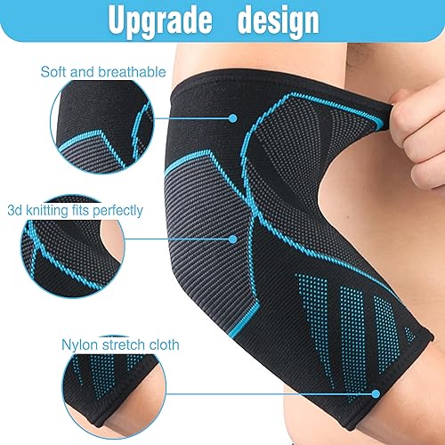 CYCLXY Elbow Compression Sleeve(1 Pair)，Tennis Elbow Braces for Tendonitis and Tennis Elbow，Arm Supports golfer elbow support，tennis elbow relief for women & men,elbow sleeve for weightlifting