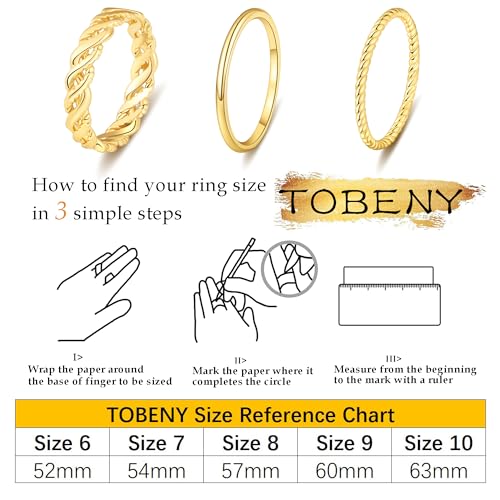 TOBENY Stackable Gold Rings for Women Non Tarnish Trendy 14K Gold Plated Stacking Cubic Zirconia Thin Thumb Ring Set Dainty Promise Wedding Bands Engagement Statement Rings for Women Size 6 7 8 9 10