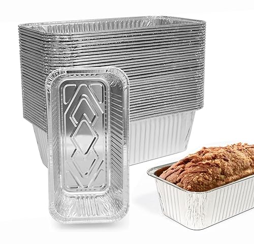 Disposable Loaf Pans | 2lb, 30 Pack, 8.5x4.5" Bread Pans, Food Storage Containers, Heavy-duty Aluminum Foil Cake Pans, Pastry Boxes, Perfect for Baking Bread and Street Treats Takeout