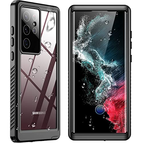 SPIDERCASE Designed for Samsung Galaxy S22 Ultra Case, Waterproof Built-in Screen Protector Full Protection Heavy Duty Shockproof Anti-Scratched Rugged Case for Galaxy S22 Ultra 5G 6.8'' 2022, Black