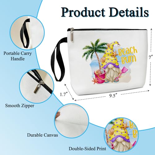 Summer Beach Makeup Bag for Women, Beach Life Lemon Make Up Bag Zipper Cosmetic Travel Toiletry Pouch, Summer Travel Holiday Gifts Vacation Gifts for Women Mom Sister Bestie Organizer Purse -13