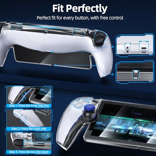 FYOUNG Accessories Bundle for Playstation Portal, Carrying Case and Hard PC Clear Cover Case with Tempered Glass Screen Protector, Protective Case and Hard Shell Portable Travel Handbag for PS5 Portal