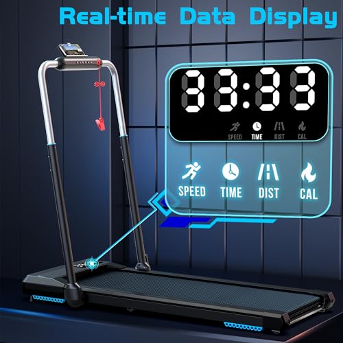 Walking Pad Treadmill, Under Desk Treadmill with Incline for Home/Office, 2 in 1 Folding Treadmill with APP/Remote Control and LED Display, 0.6-7.6 MPH 330 lbs Capacity