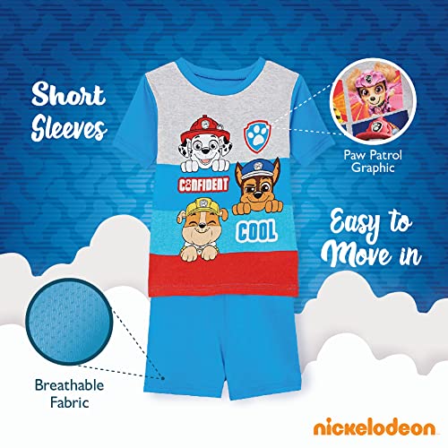 Nickelodeon Boys' Paw Patrol 6-Piece Snug-fit Cotton Pajama Set, Soft & Cute for Kids, Grey/Red/Blue, 2
