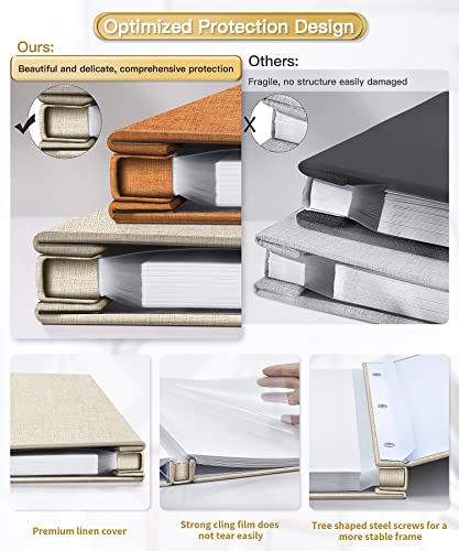 Popotop Photo Album Self Adhesive Scrapbook Album for 4x6 5x7 8x10 Pictures DIY Photo Book,Birthday Gifts for Women Mom,Wedding Baby Family Travel